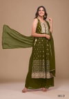 YD 002 Heavy Georgette Sequence Embroidery Palazzo Readymade Suits Wholesale Market In Surat